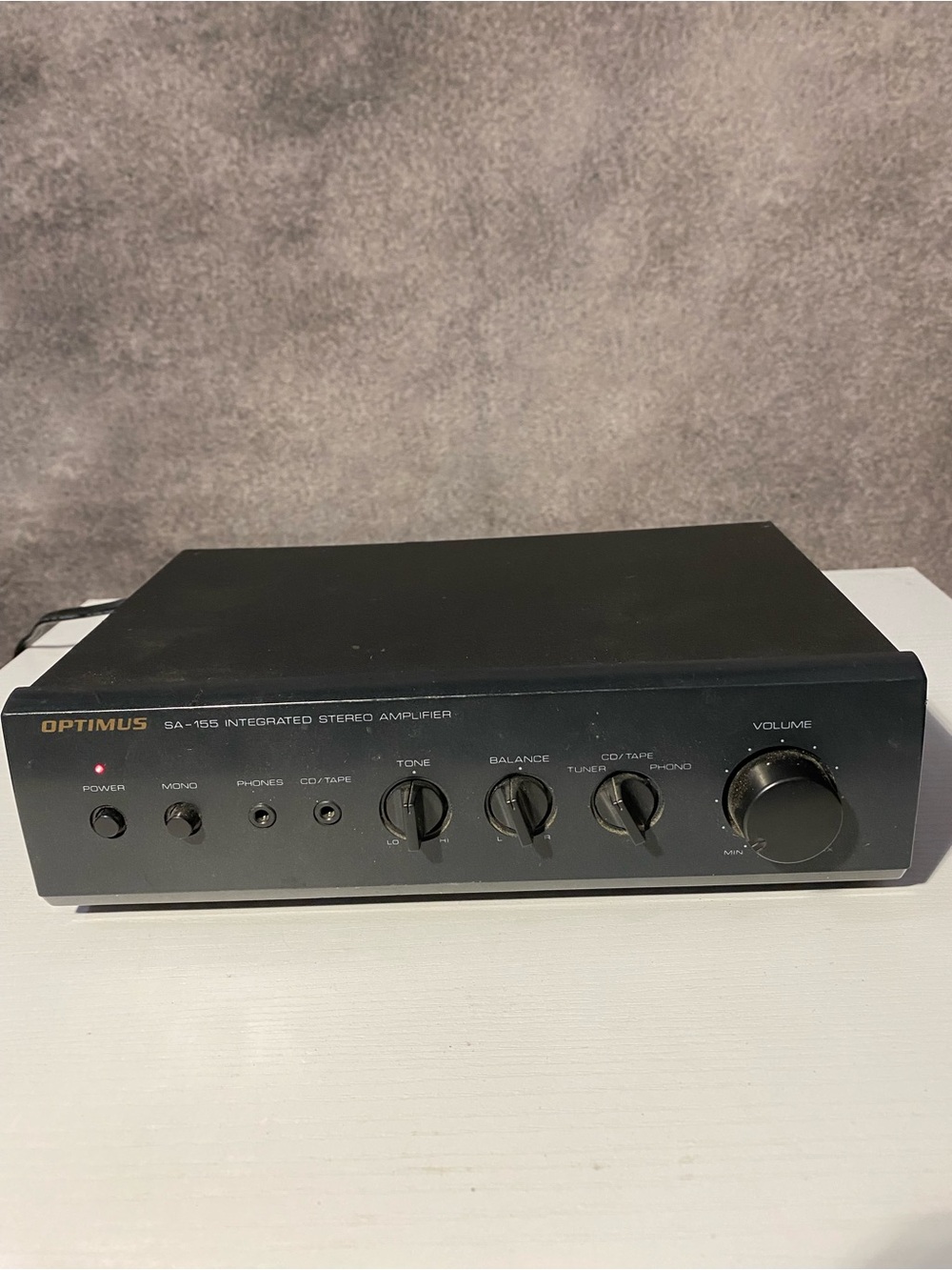Optimus SA-155 Integrated Stereo Amplifier Compact Desktop Phono Amp Tested
